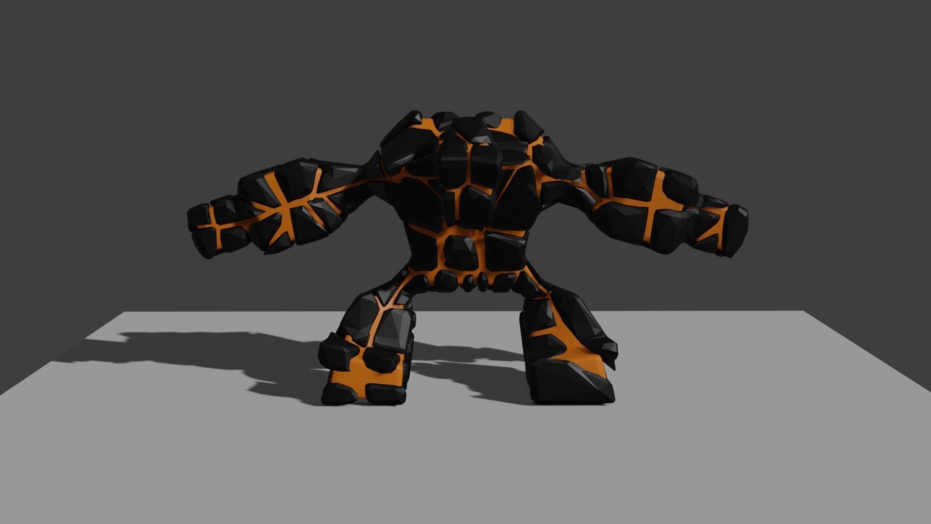 Lava Monster Low-poly 3D model_5