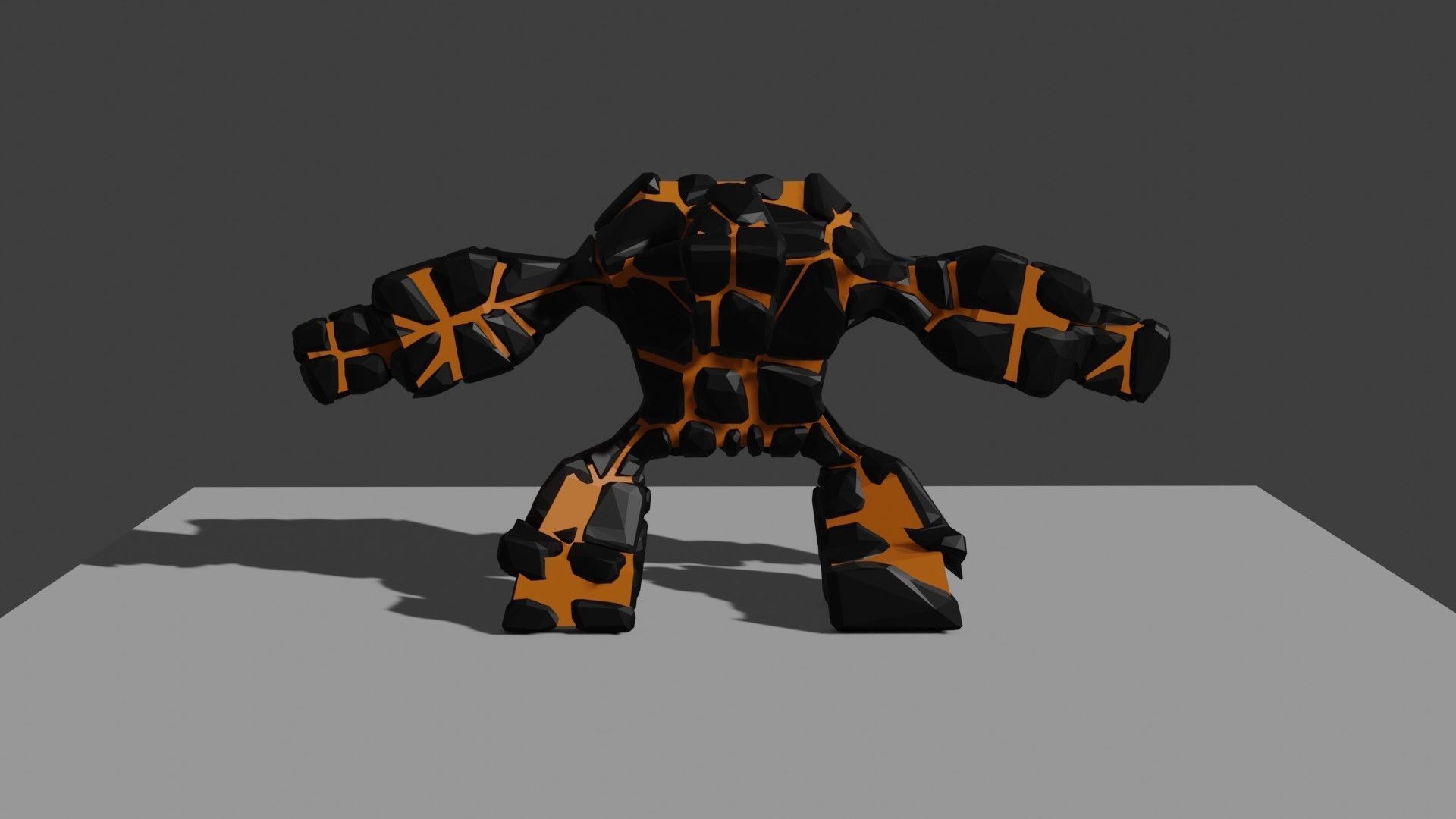 Lava Monster Low-poly 3D model_3