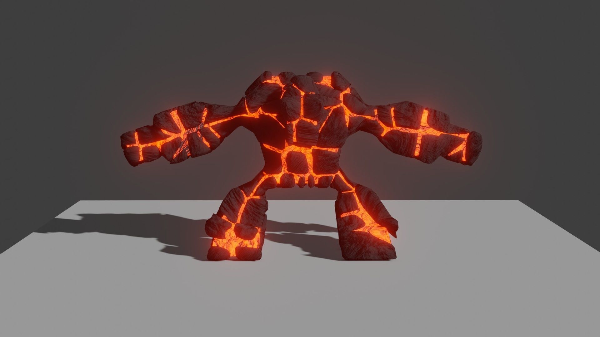 Lava Monster Low-poly 3D model_2