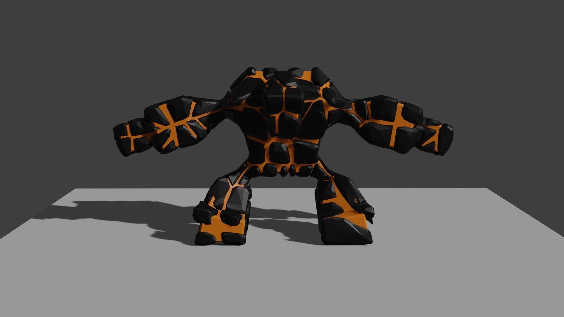 Lava Monster Low-poly 3D model_4