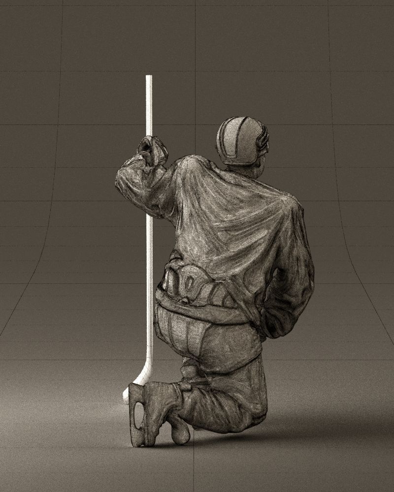 Hockey player in blu jersey 0894 3D Print Ready 3D print model_29