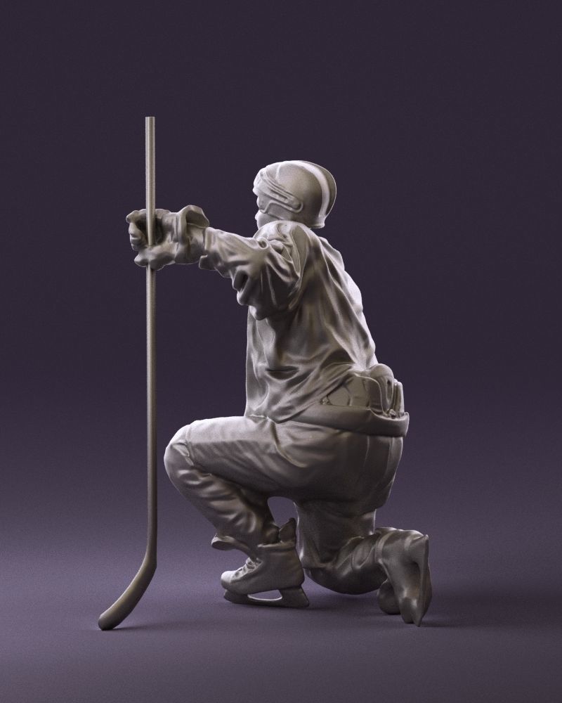 Hockey player in blu jersey 0894 3D Print Ready 3D print model_7