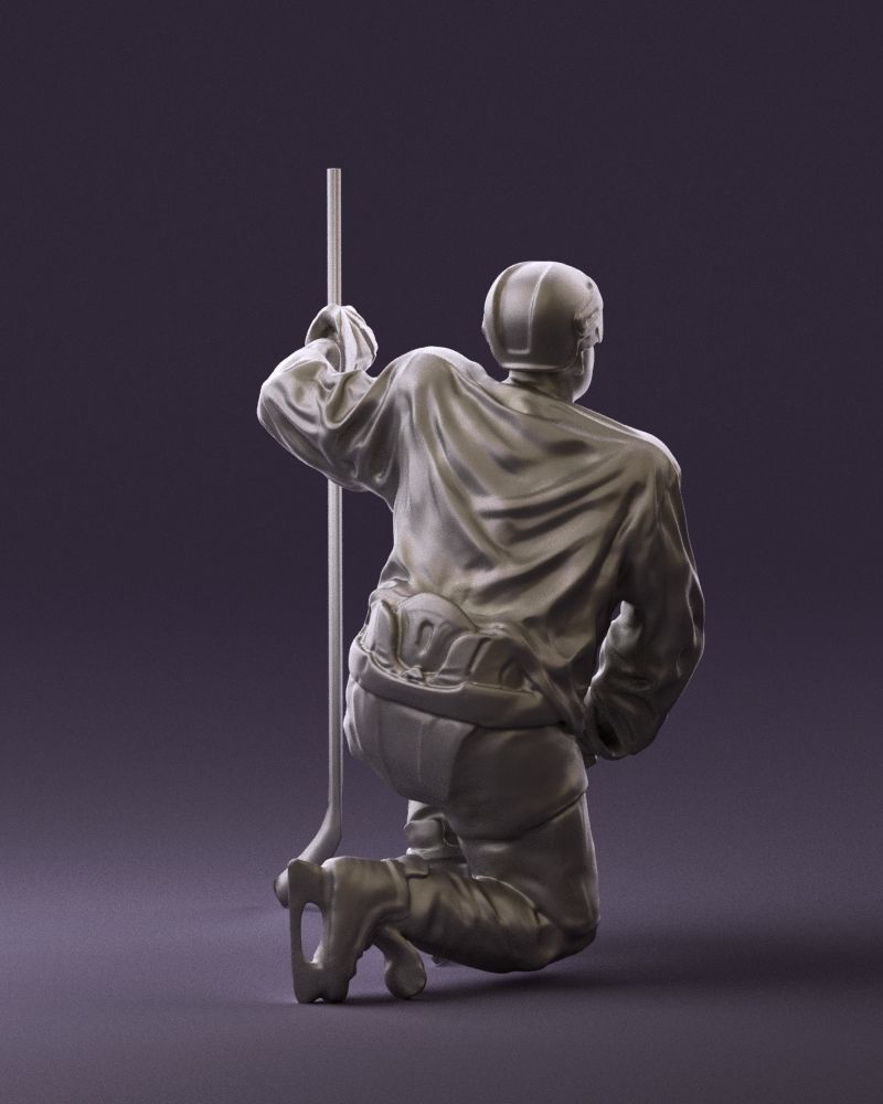 Hockey player in blu jersey 0894 3D Print Ready 3D print model_5