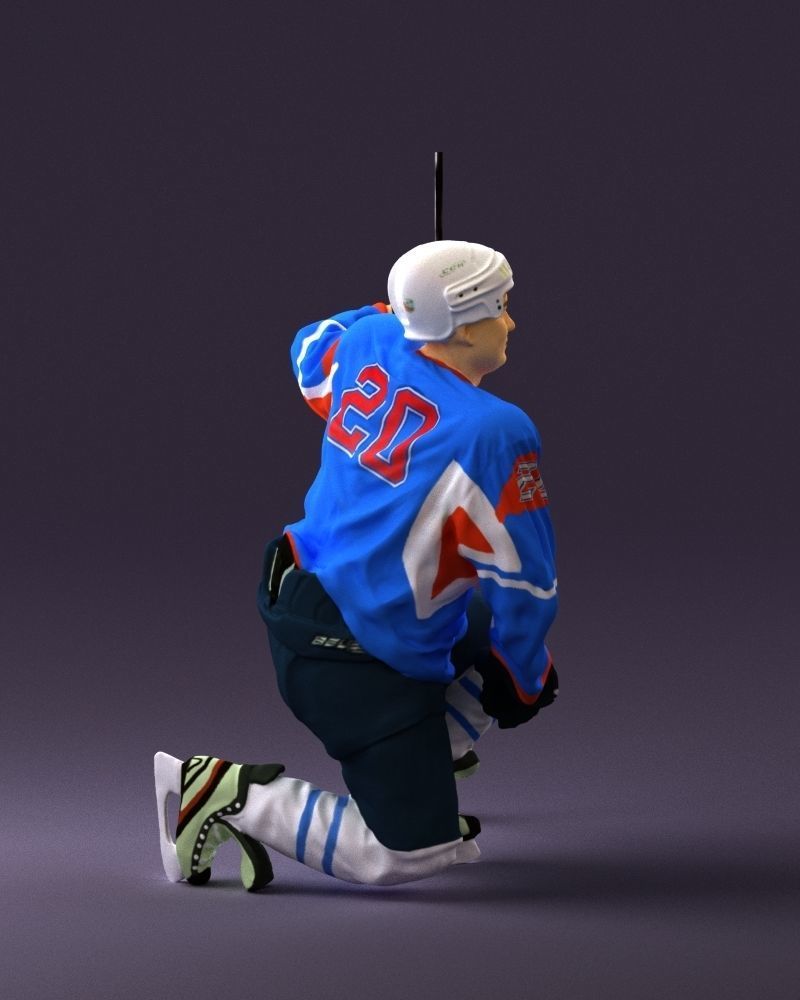 Hockey player in blu jersey 0894 3D Print Ready 3D print model_16