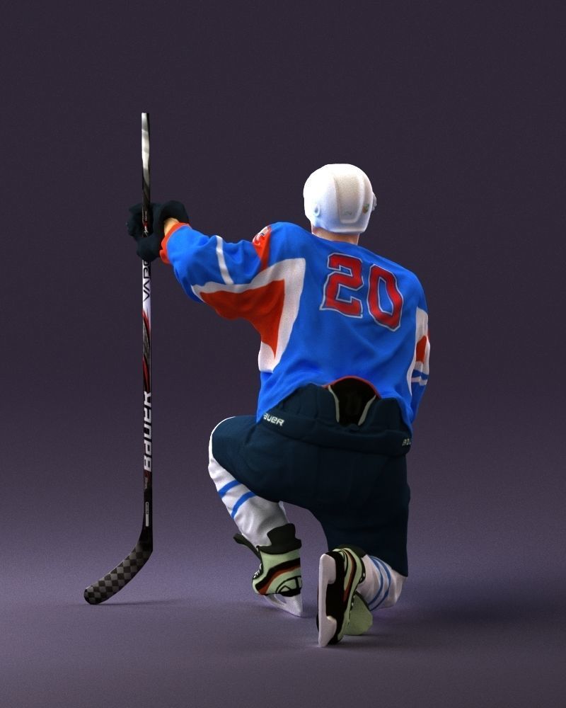 Hockey player in blu jersey 0894 3D Print Ready 3D print model_18