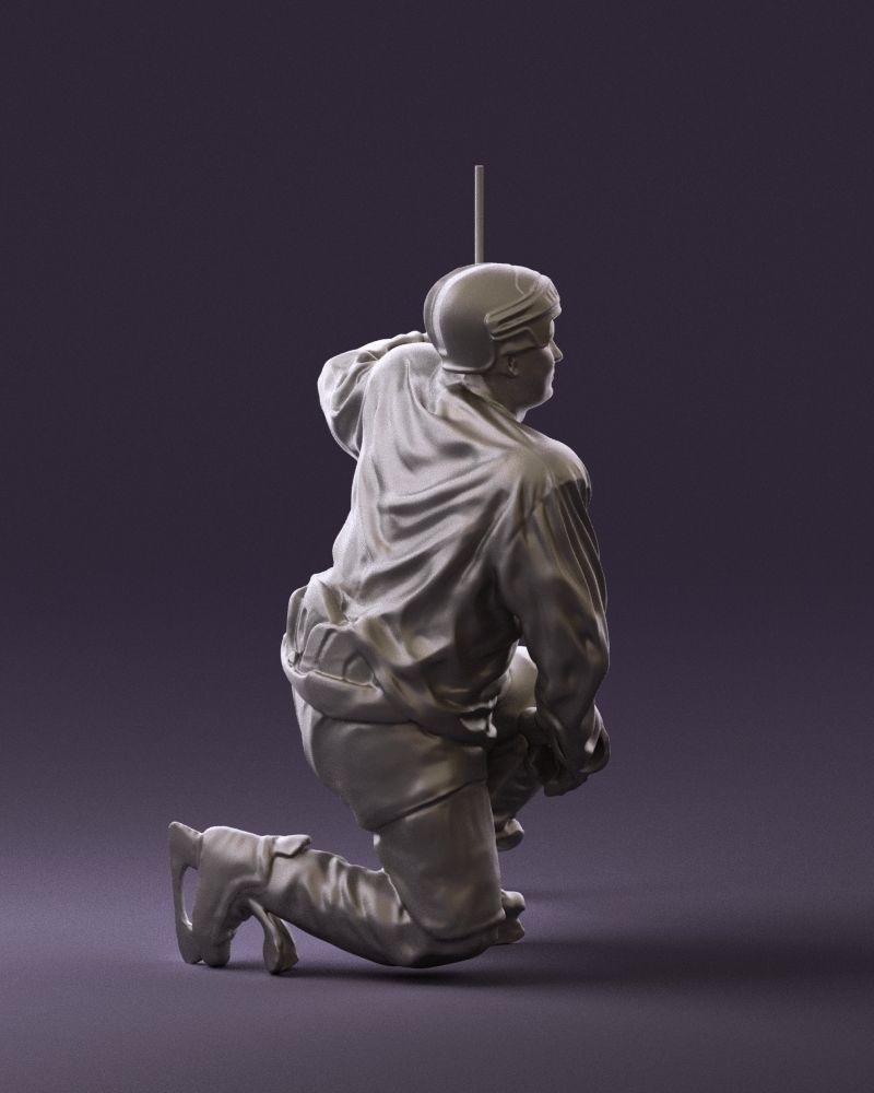 Hockey player in blu jersey 0894 3D Print Ready 3D print model_4