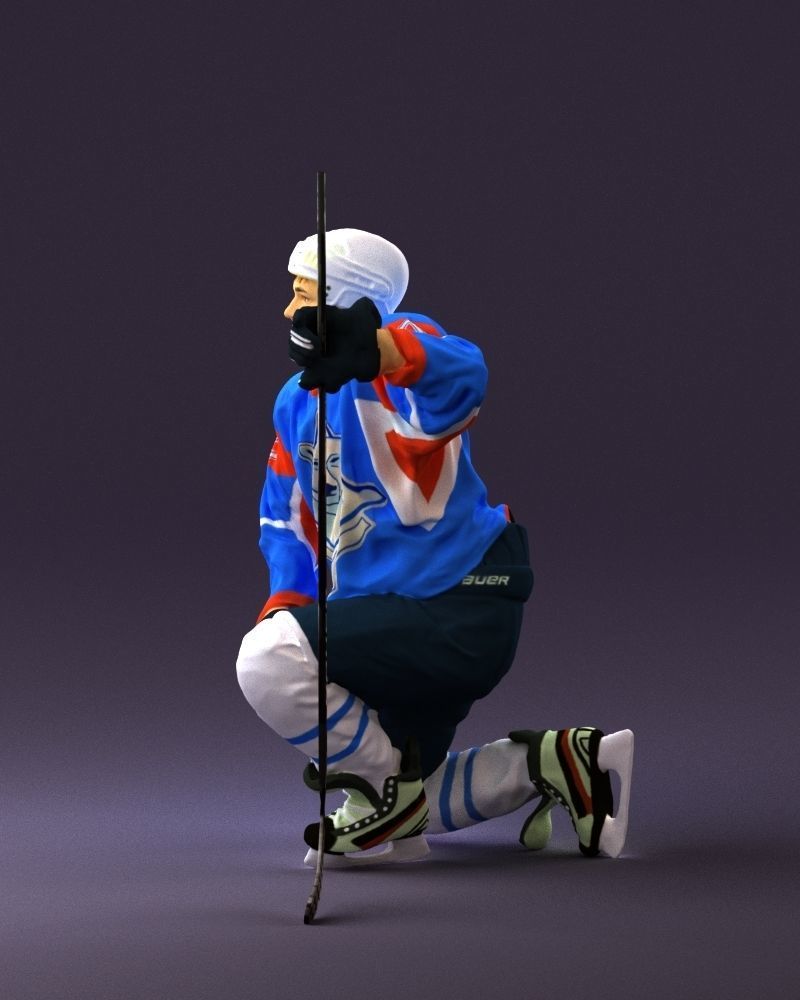 Hockey player in blu jersey 0894 3D Print Ready 3D print model_20