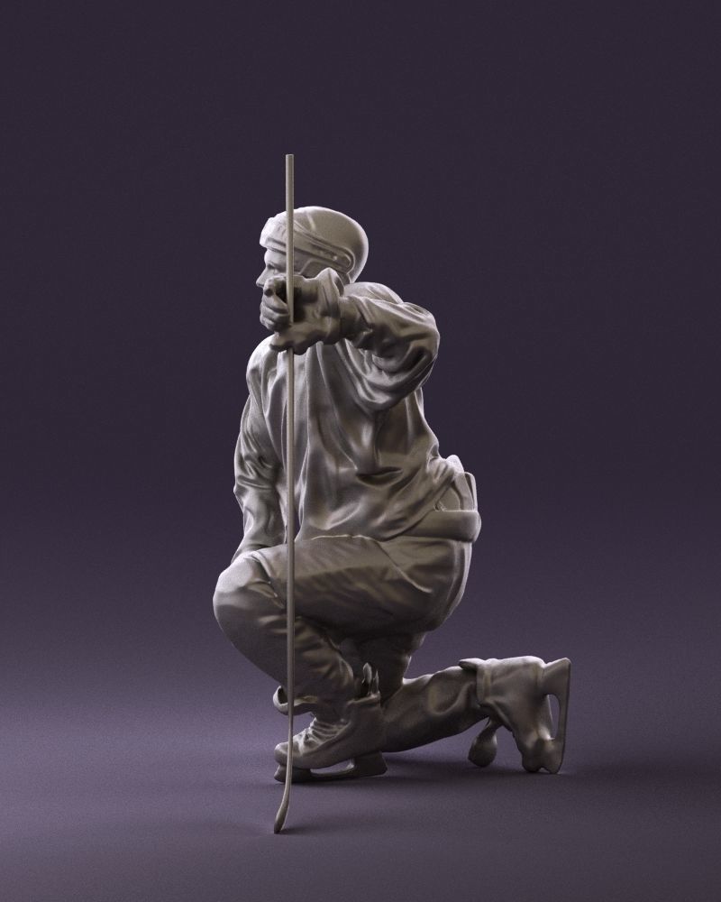 Hockey player in blu jersey 0894 3D Print Ready 3D print model_8