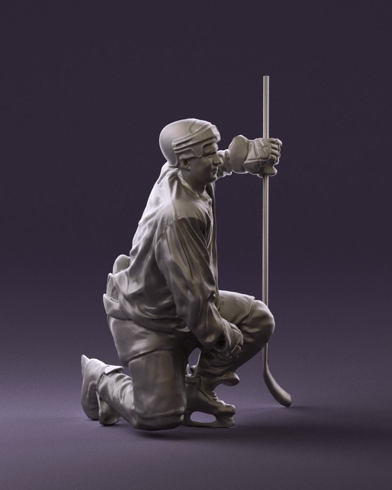 Hockey player in blu jersey 0894 3D Print Ready 3D print model_3