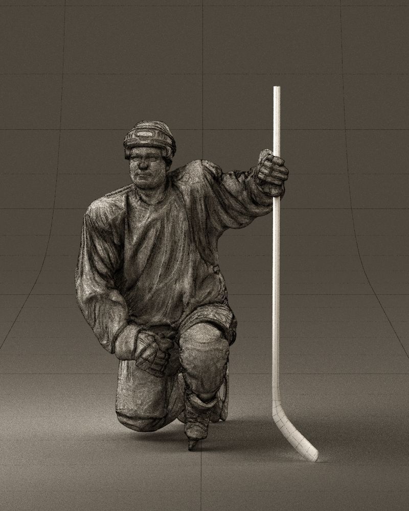 Hockey player in blu jersey 0894 3D Print Ready 3D print model_34