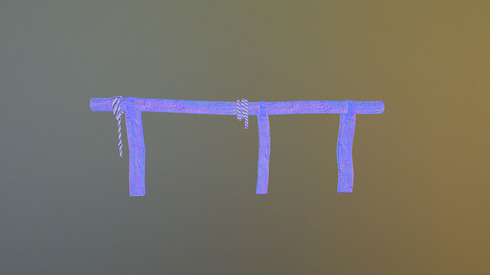 Western Fence Horse Rest Game Ready Low-poly 3D model_4