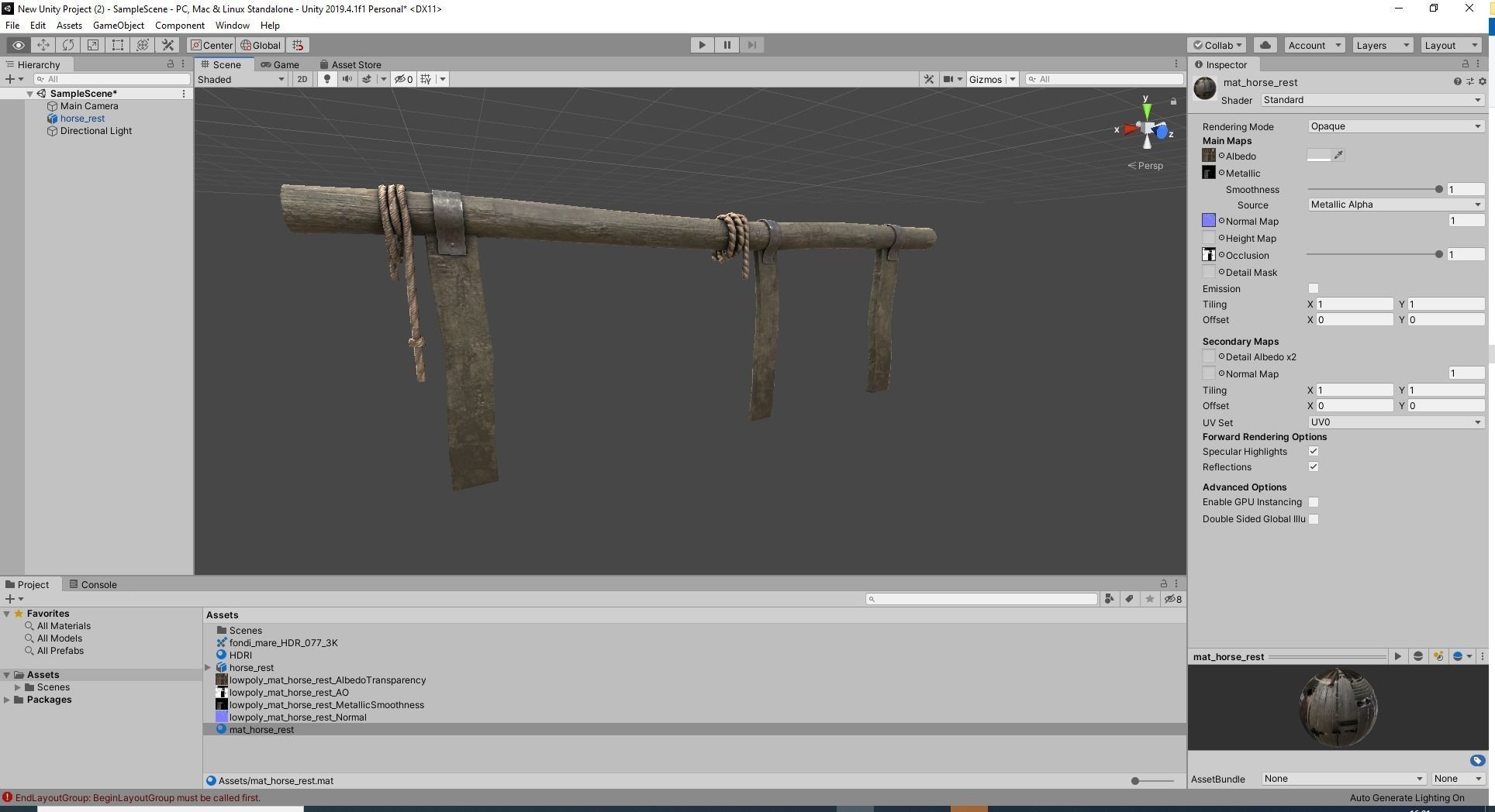 Western Fence Horse Rest Game Ready Low-poly 3D model_7