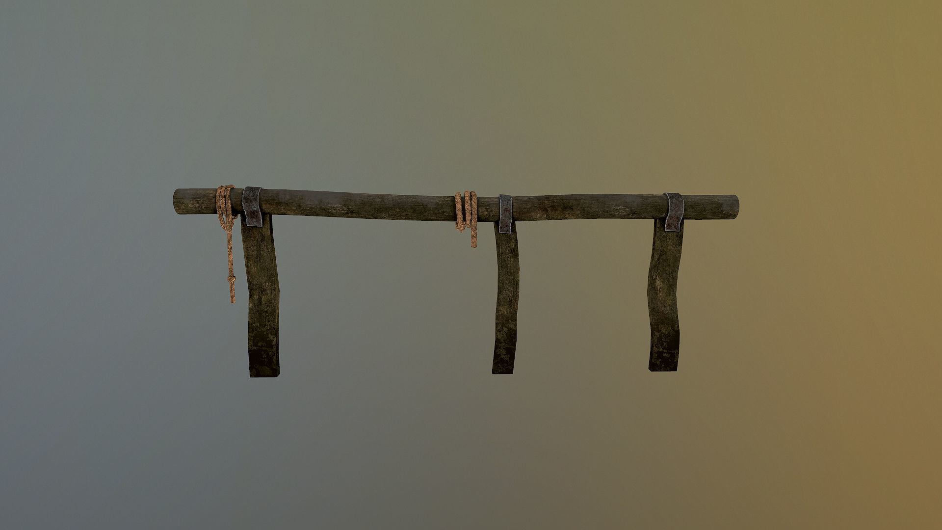 Western Fence Horse Rest Game Ready Low-poly 3D model_2