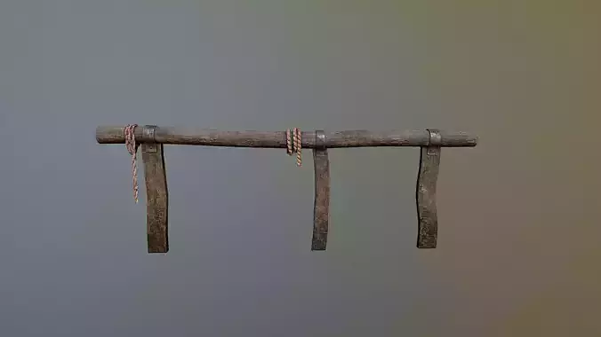 Western Fence Horse Rest Game Ready Low-poly 3D model