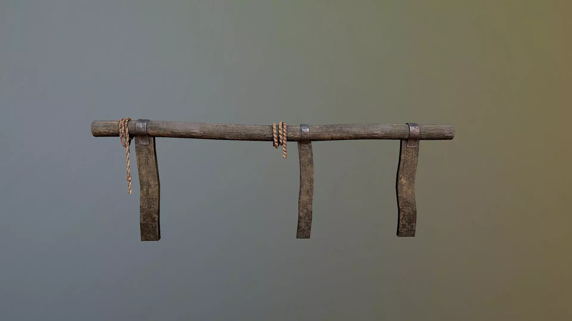 Western Fence Horse Rest Game Ready Low-poly 3D model_0