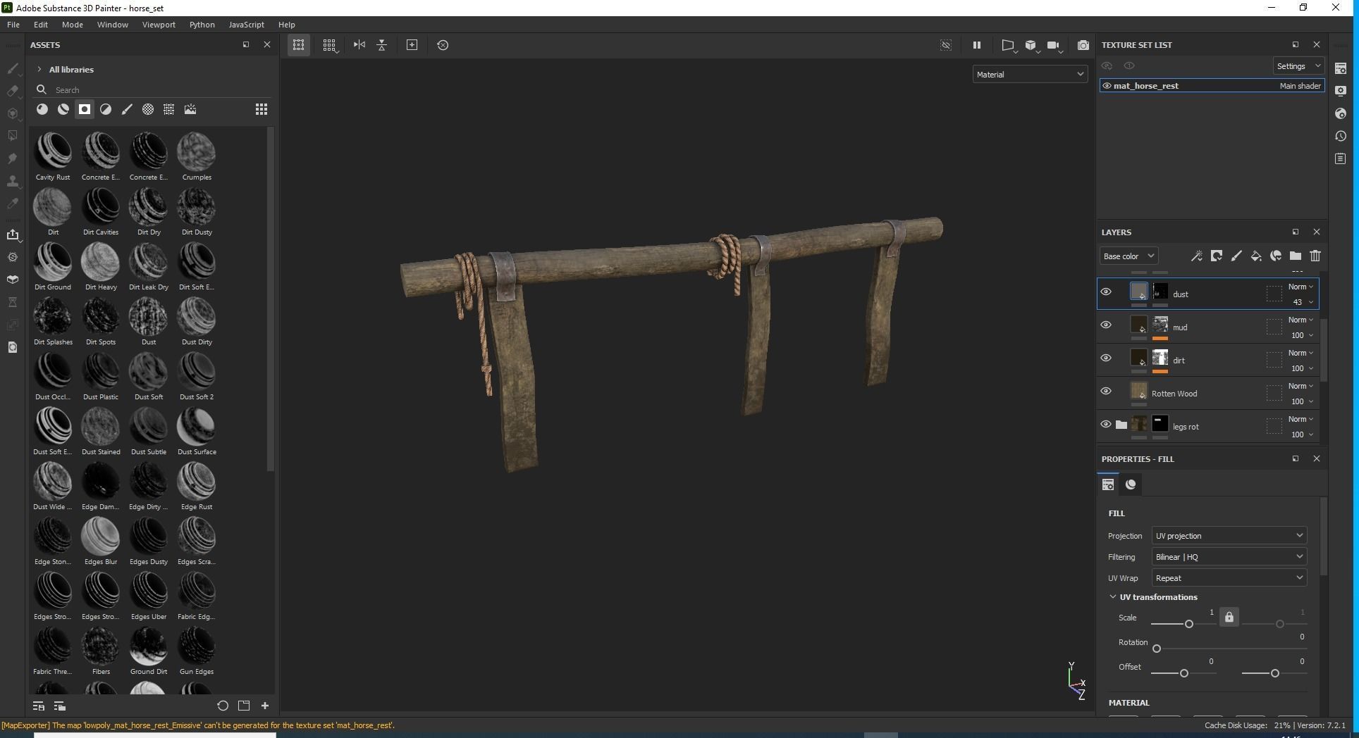 Western Fence Horse Rest Game Ready Low-poly 3D model_6