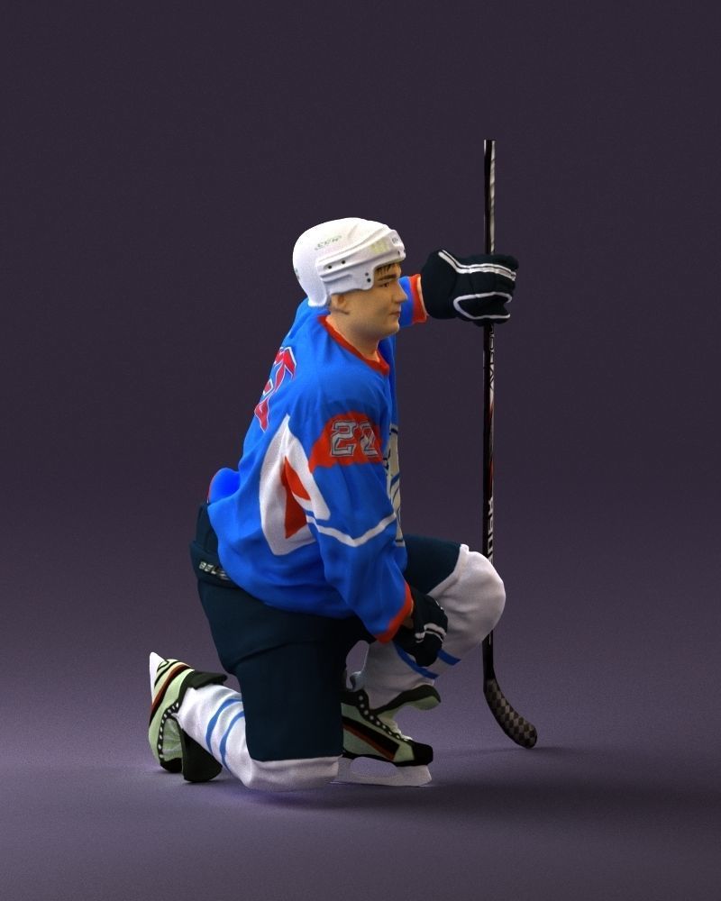 Hockey player in blue jersey 0894 3D model_3