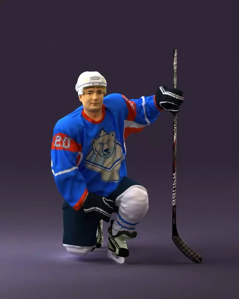 Hockey player in blue jersey 0894 3D model_0