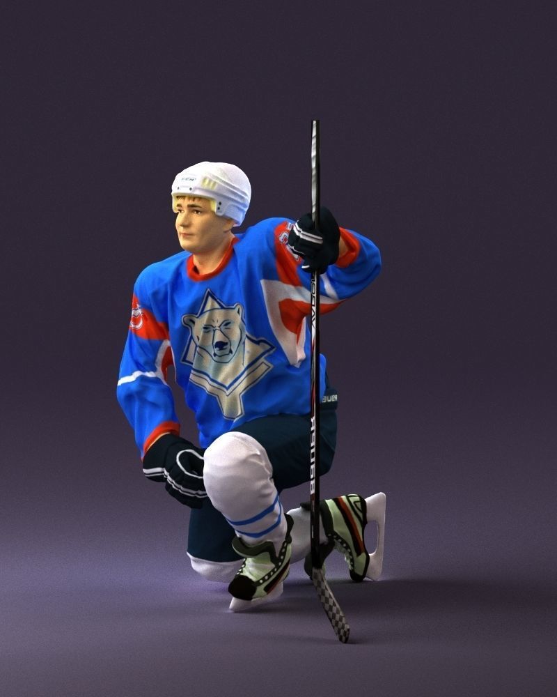 Hockey player in blue jersey 0894 3D model_9