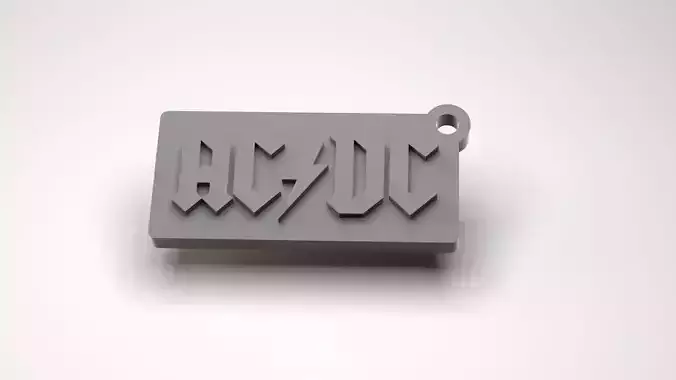 ACDC Keychain 3D print model