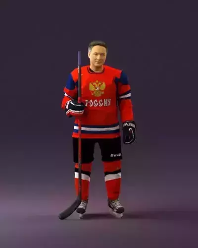 Hockey player in team russia jersey 0900
