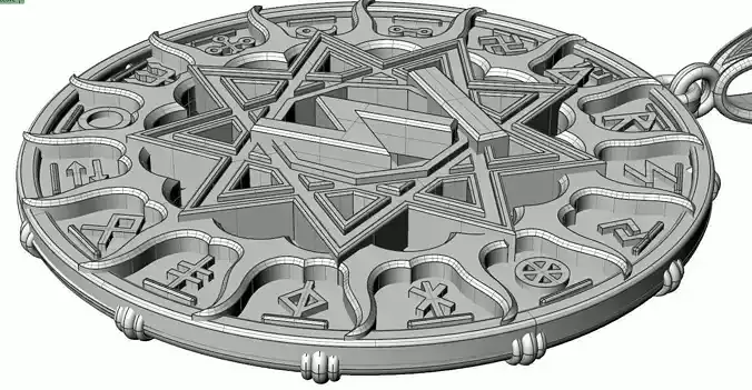 test111 pendant with symbols 3D print model