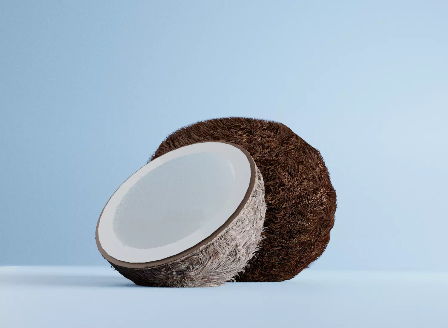 Coconut Low-poly 3D model_0
