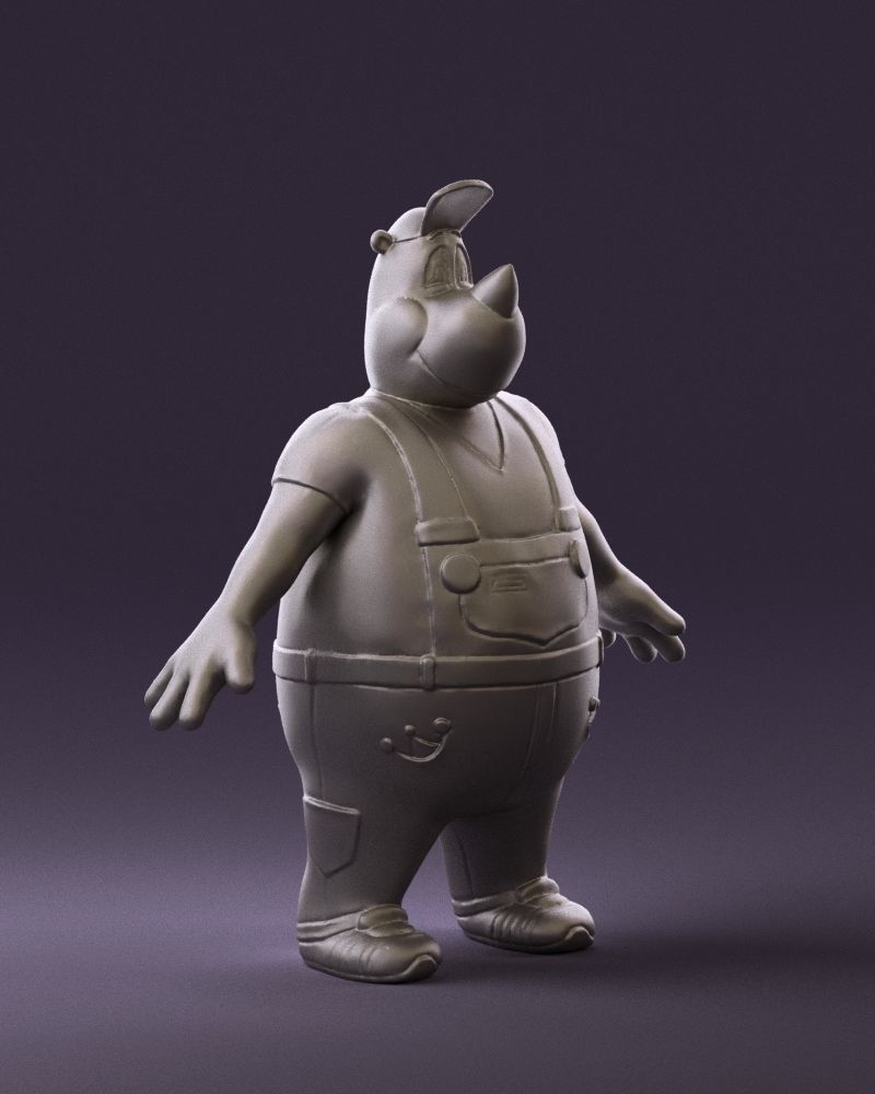 Humanoid man rhino 0885 3D Print Ready 3D print model_4