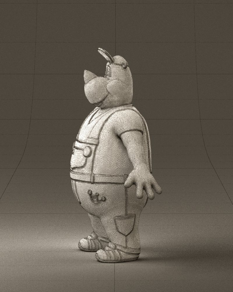 Humanoid man rhino 0885 3D Print Ready 3D print model_33