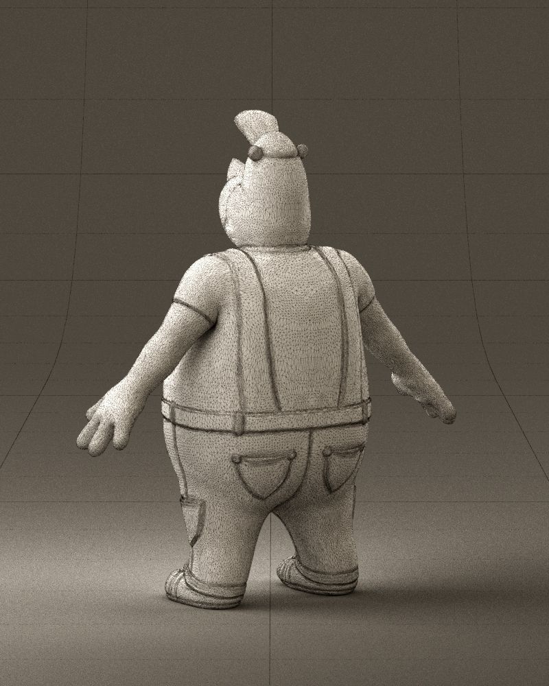 Humanoid man rhino 0885 3D Print Ready 3D print model_31