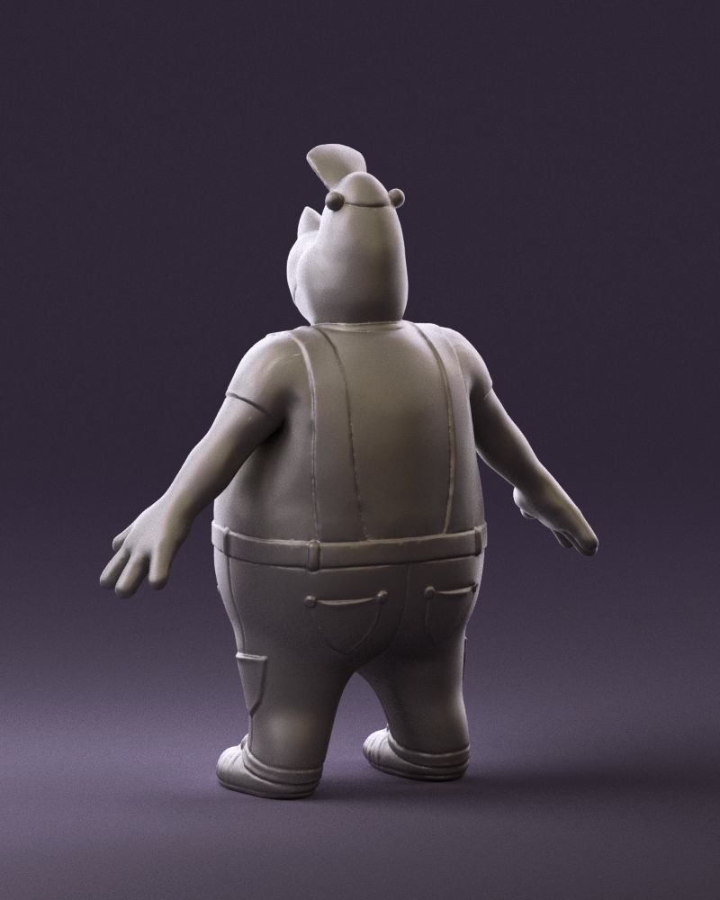 Humanoid man rhino 0885 3D Print Ready 3D print model_8