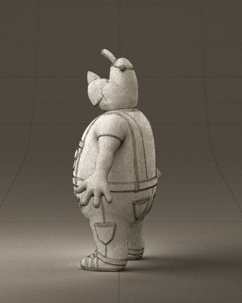 Humanoid man rhino 0885 3D Print Ready 3D print model_32