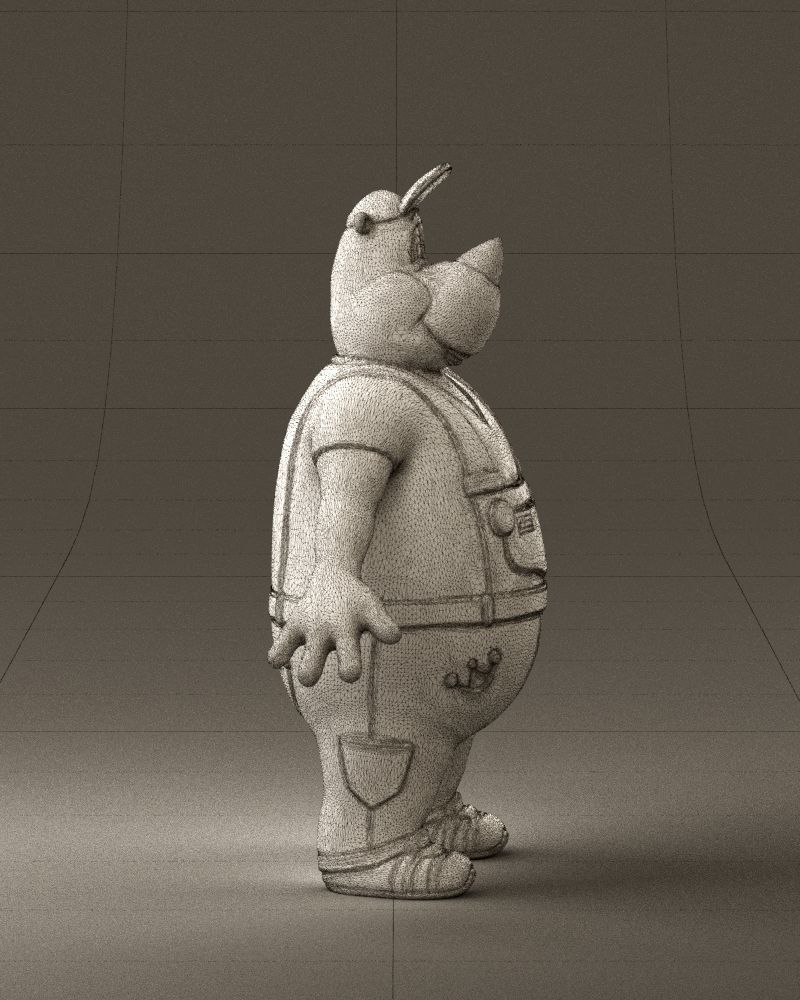 Humanoid man rhino 0885 3D Print Ready 3D print model_28