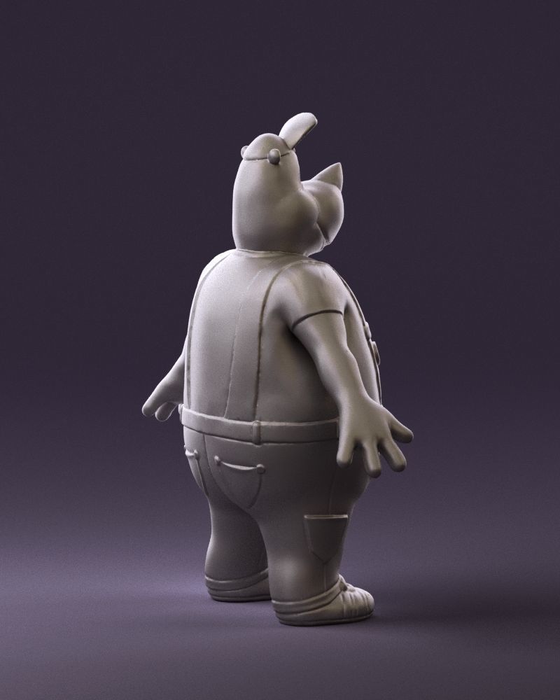 Humanoid man rhino 0885 3D Print Ready 3D print model_5