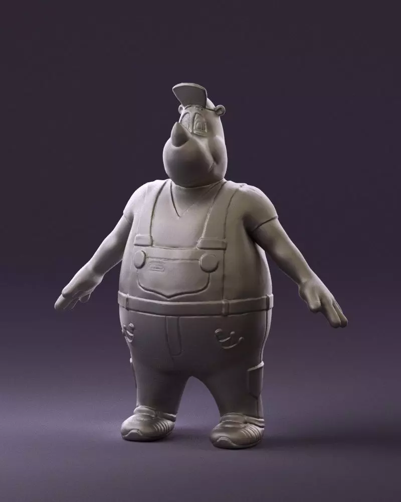 Humanoid man rhino 0885 3D Print Ready 3D print model_0