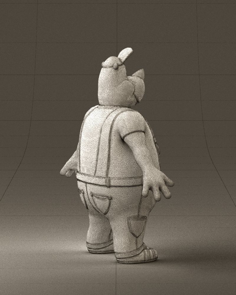 Humanoid man rhino 0885 3D Print Ready 3D print model_29