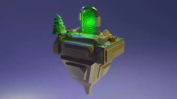 Flying island with a portal 