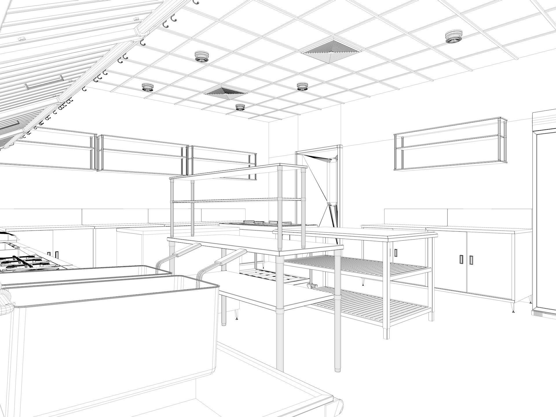 Commercial Kitchen 7 3D model_8