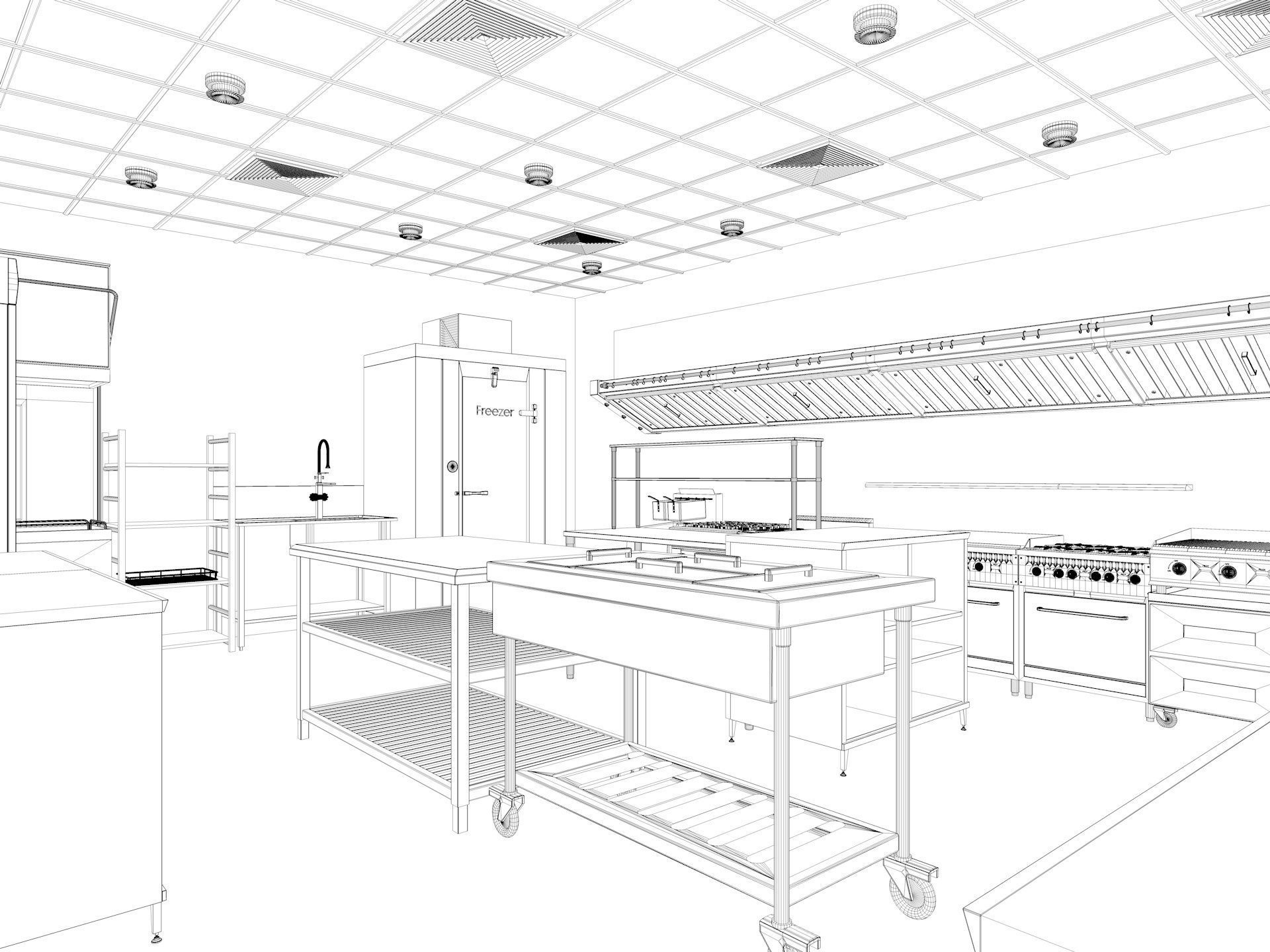 Commercial Kitchen 7 3D model_10