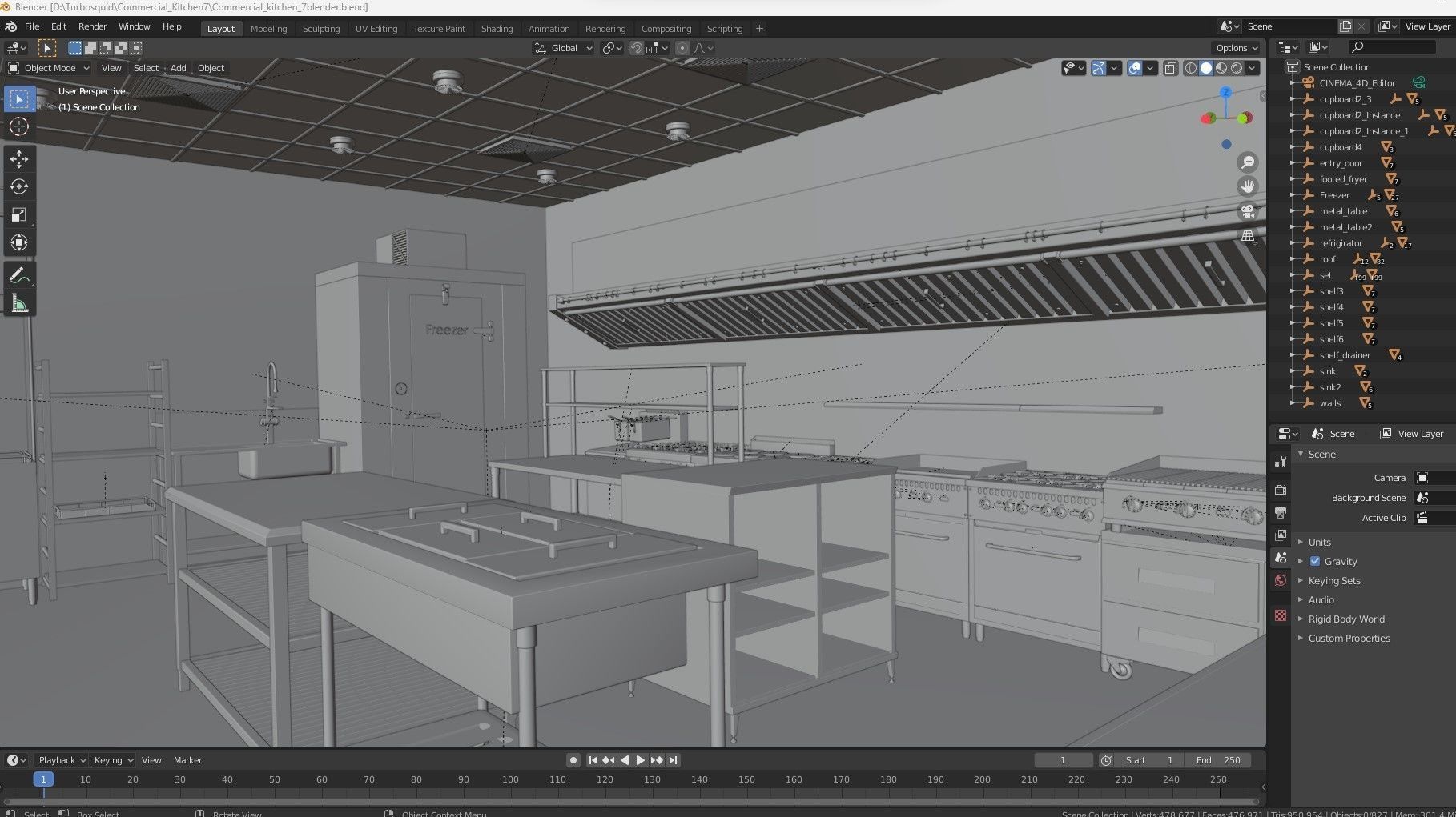 Commercial Kitchen 7 3D model_16