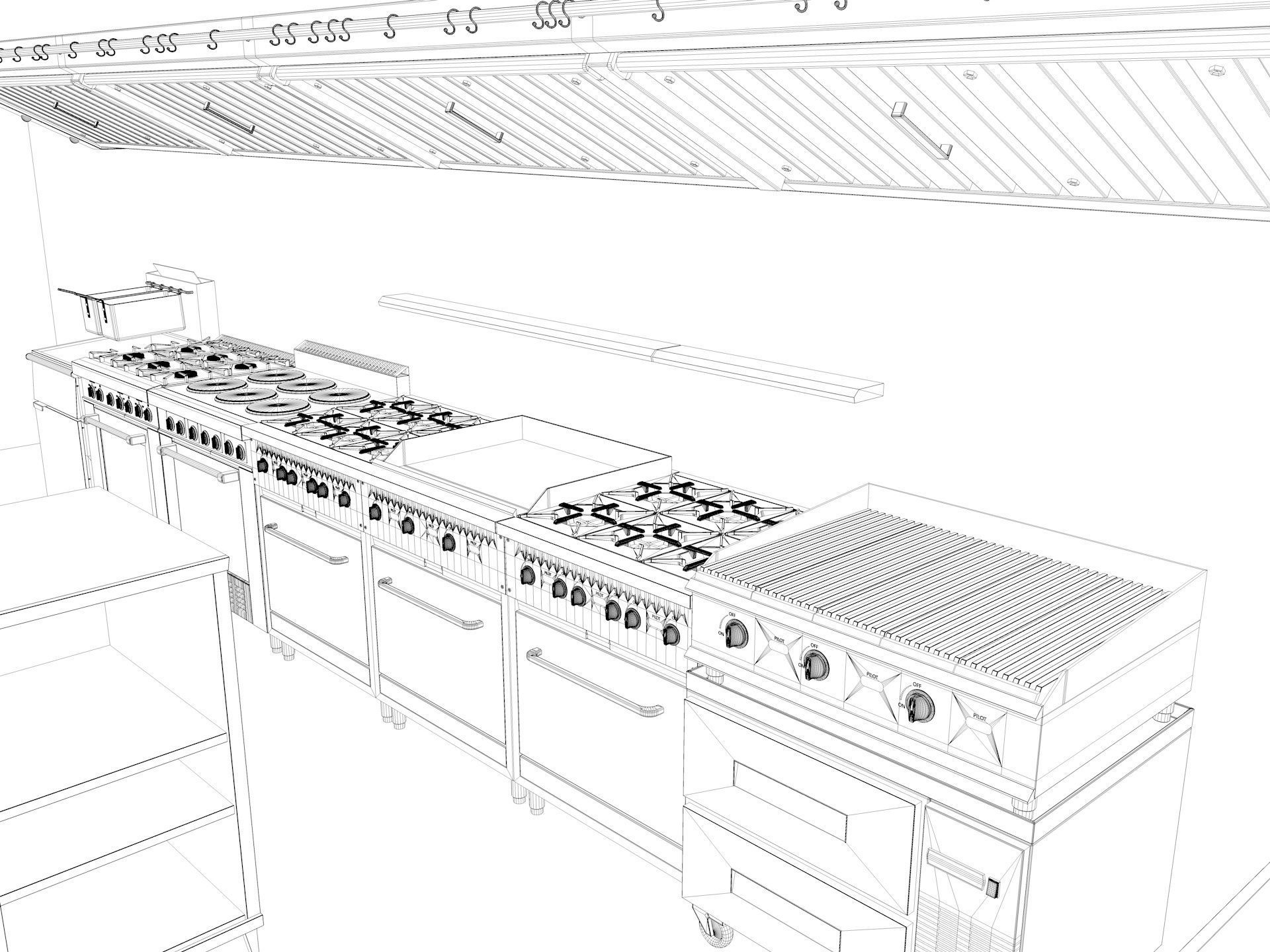 Commercial Kitchen 7 3D model_12