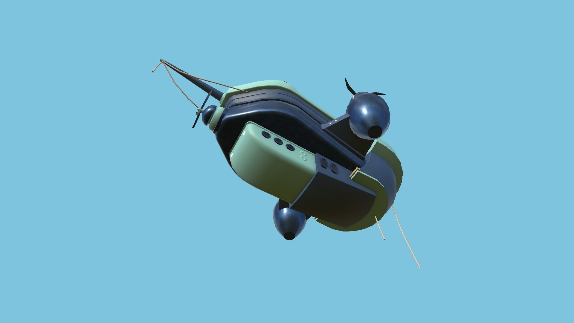 10 Cartoon Airships Collection - Low Poly Ship _31