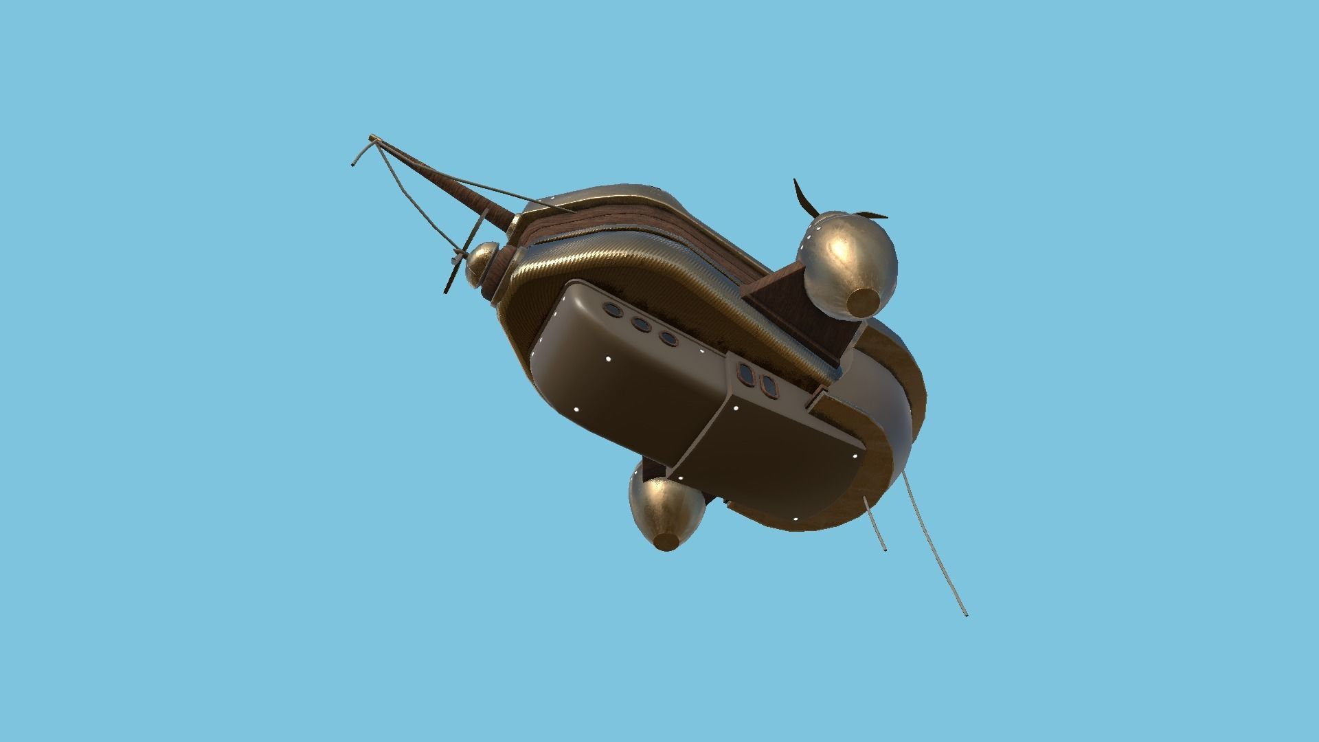 10 Cartoon Airships Collection - Low Poly Ship _39