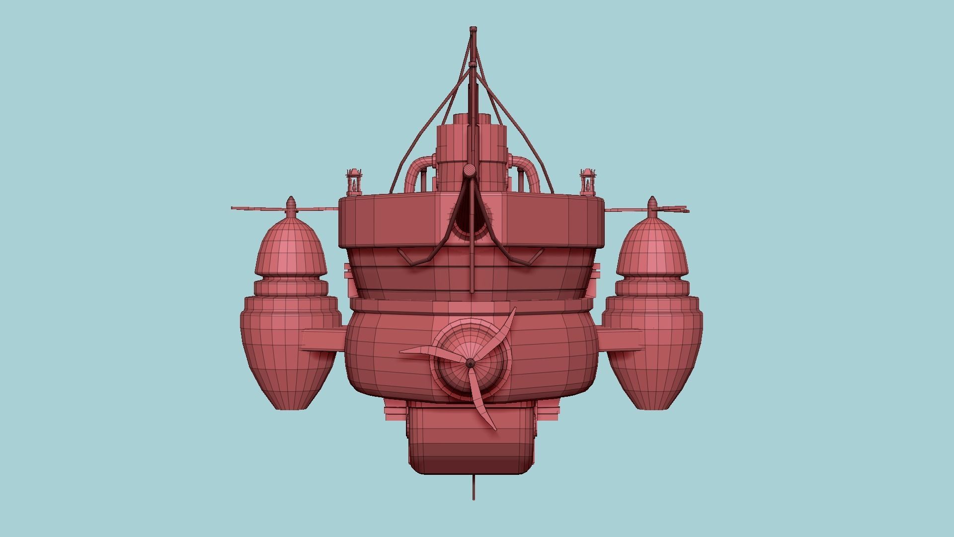 10 Cartoon Airships Collection - Low Poly Ship _15