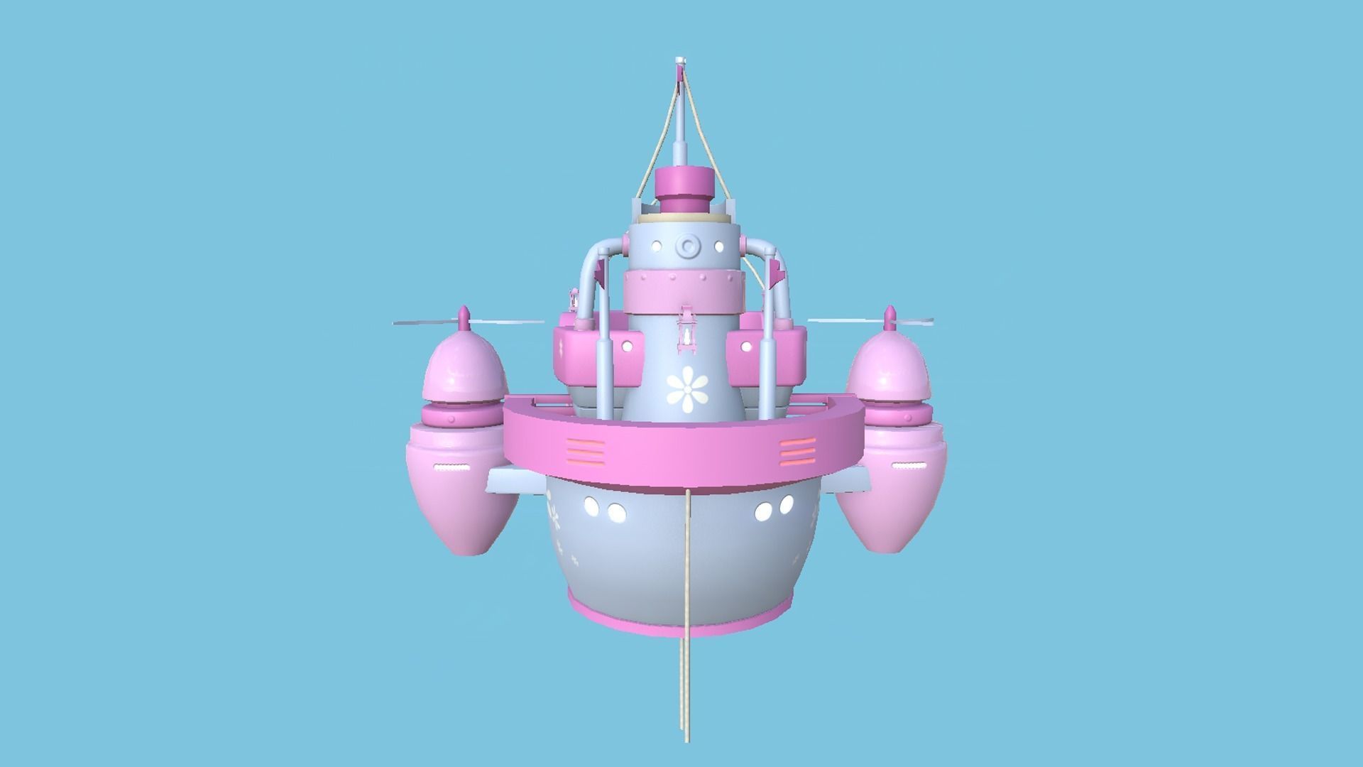 10 Cartoon Airships Collection - Low Poly Ship _92