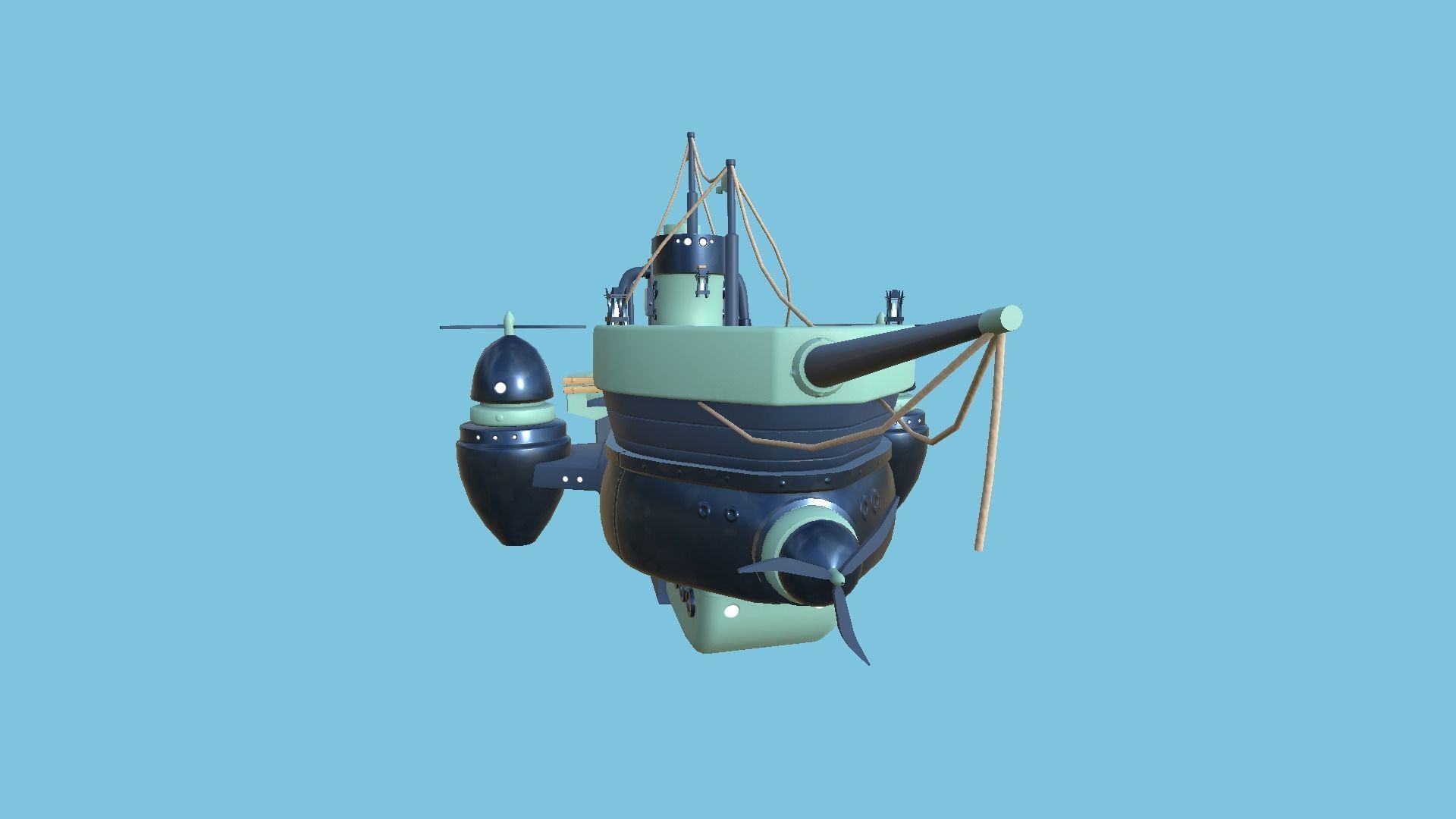 10 Cartoon Airships Collection - Low Poly Ship _89
