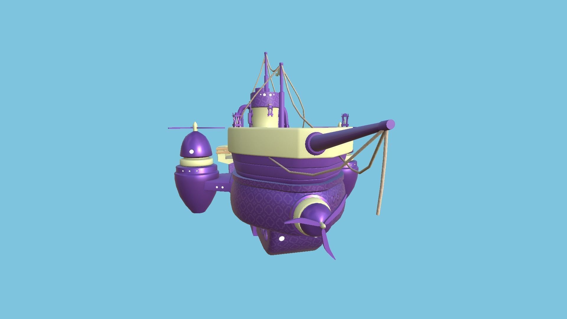 10 Cartoon Airships Collection - Low Poly Ship _38
