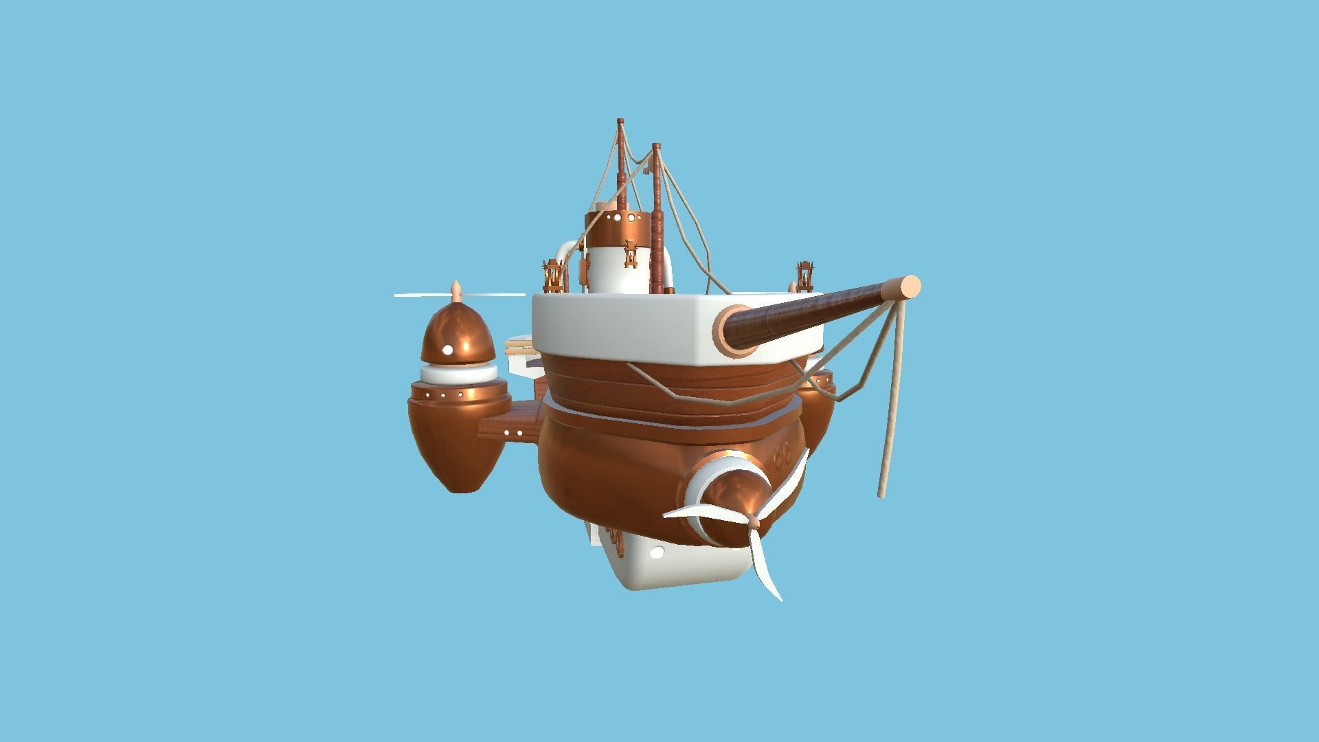 10 Cartoon Airships Collection - Low Poly Ship _95