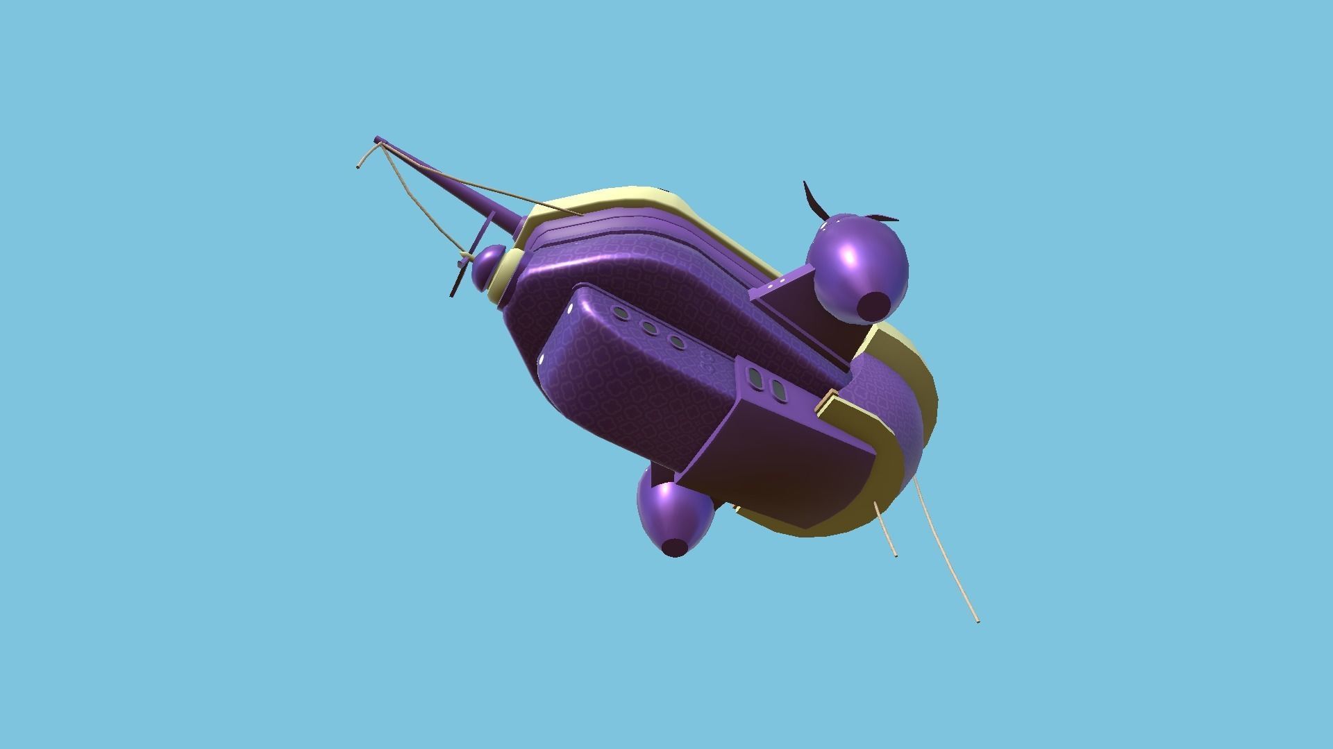 10 Cartoon Airships Collection - Low Poly Ship _54