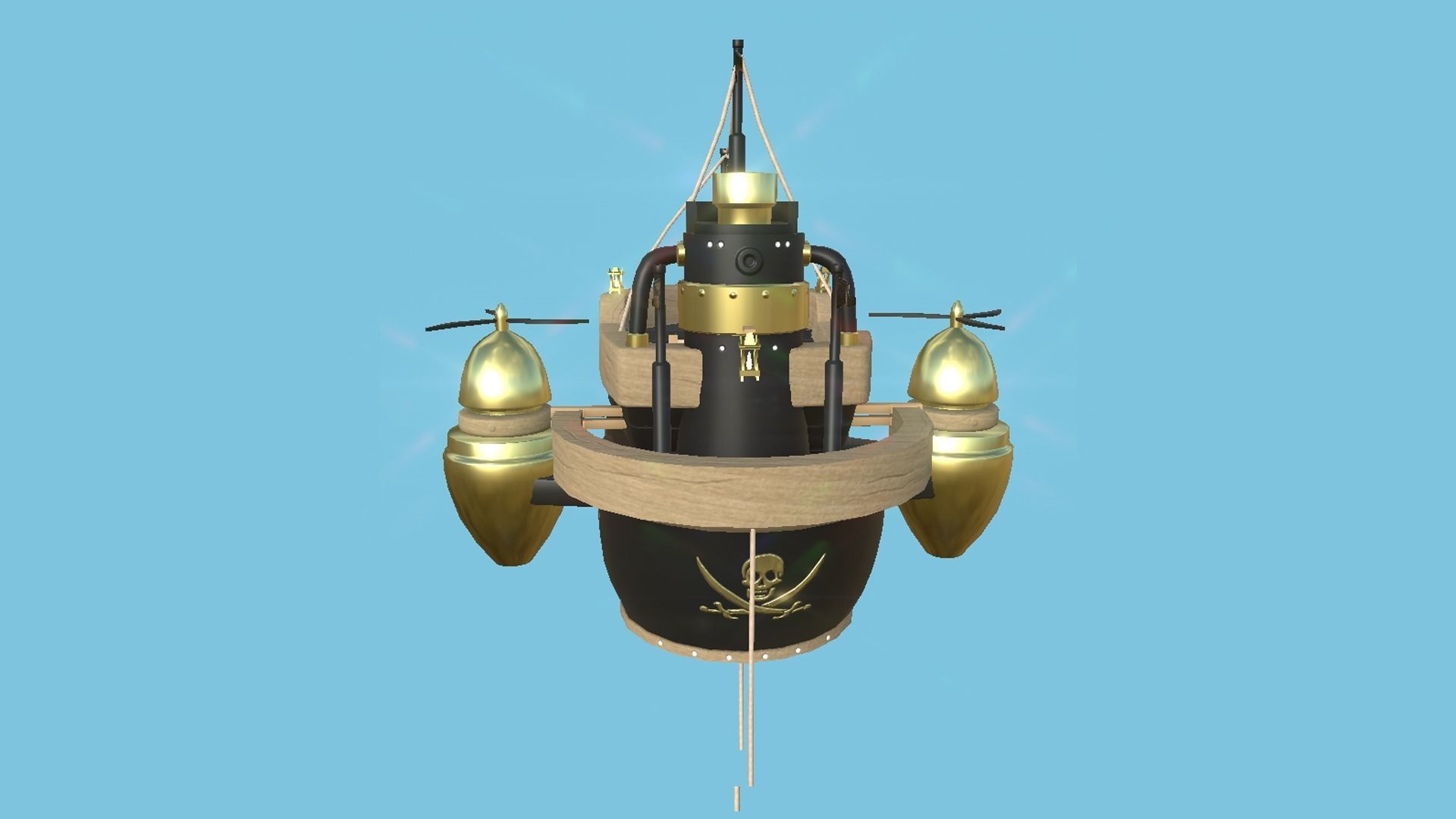 10 Cartoon Airships Collection - Low Poly Ship _47